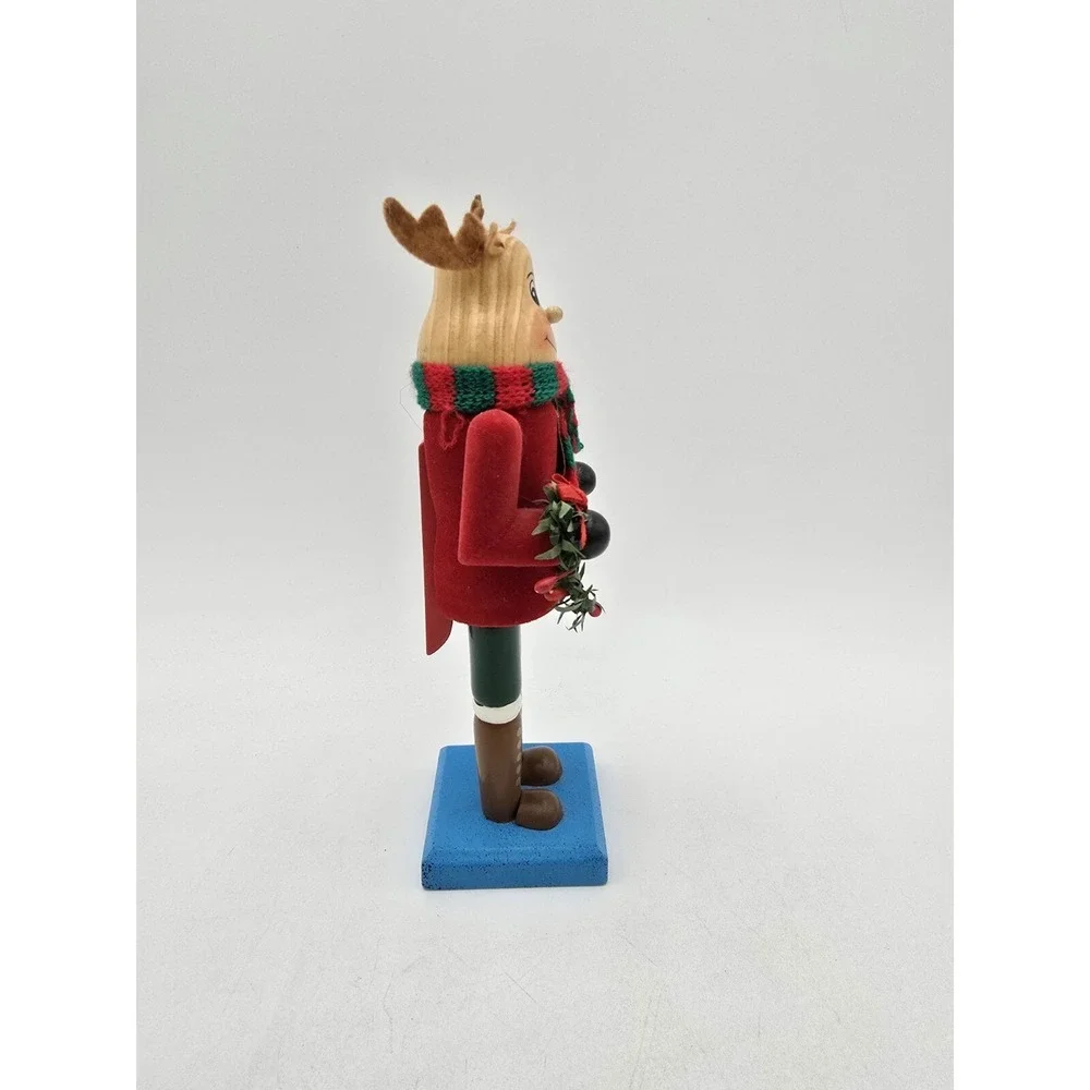 Reindeer With Wreath‎ Limited Edition 2007 Wooden Nutcracker 7.5